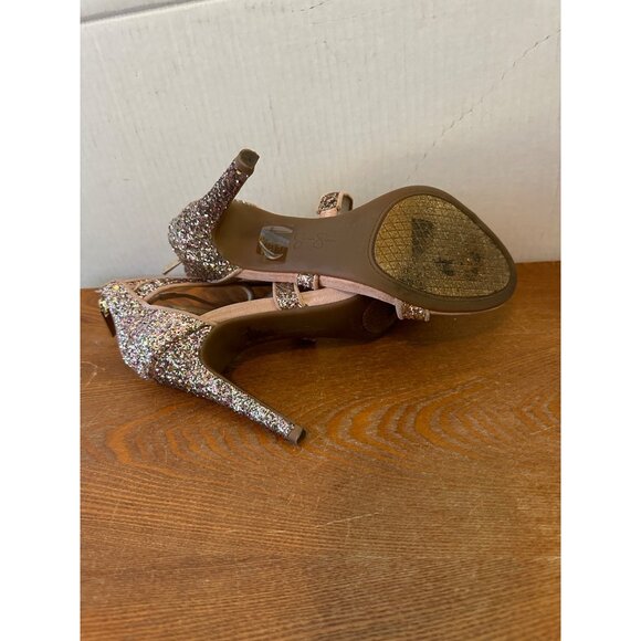Jessica Simpson Size 7 Designer Stiletto High Heel Sandal Champagne Women - Picture 14 of 15